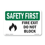Fire Exit Do Not Block With Symbol
