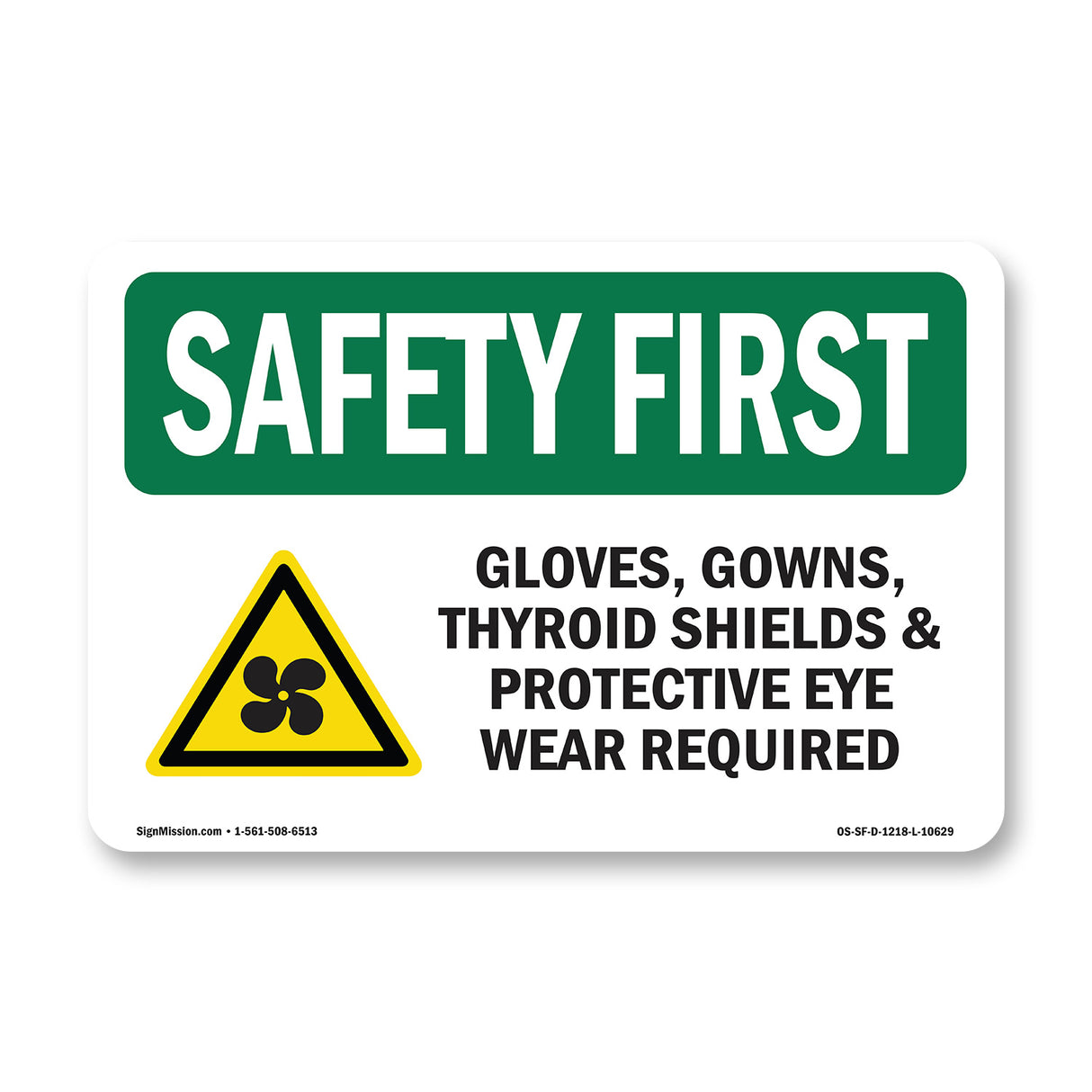 Gloves, Gowns, Thyroid Shields With Symbol