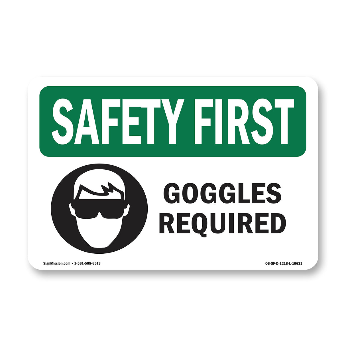Goggles Required With Symbol