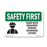 Hard Hats Required During Overhead With Symbol