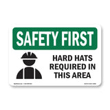 Hard Hats Required In This Area With Symbol