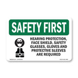 Hearing Protection, Face Shield, With Symbol