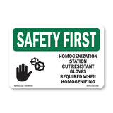 Homogenization Station Cut Resistant With Symbol