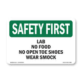 Lab No Food No Open Toe Shoes Wear Smock
