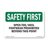 Open-Toe Heel Footwear Prohibited
