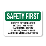 Proper PPE Required Beyond This Point - Hard