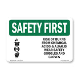 Risk Of Burns From Chemical With Symbol