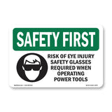 Risk Of Eye Injury Safety Glasses With Symbol