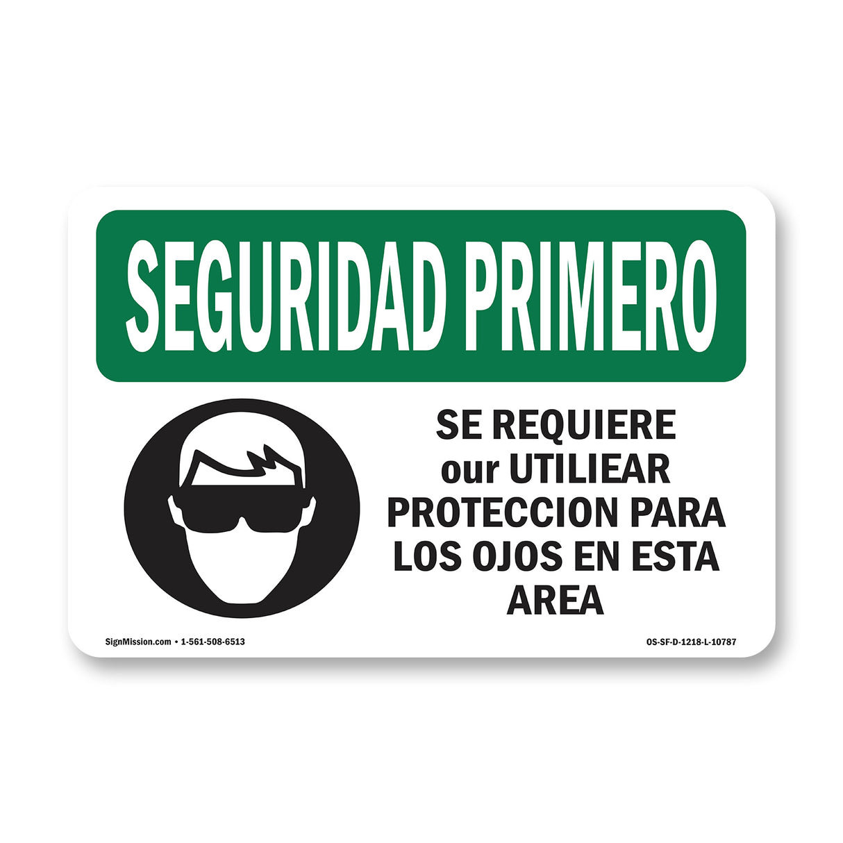 Eye Protection Required In Spanish