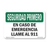 In Case Of Emergency Call 911 Spanish