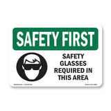 Safety Glasses Required Area Bilingual
