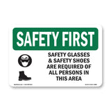 Safety Glasses & Safety Shoes With Symbol