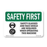 Safety Glasses And Face Shield With Symbol