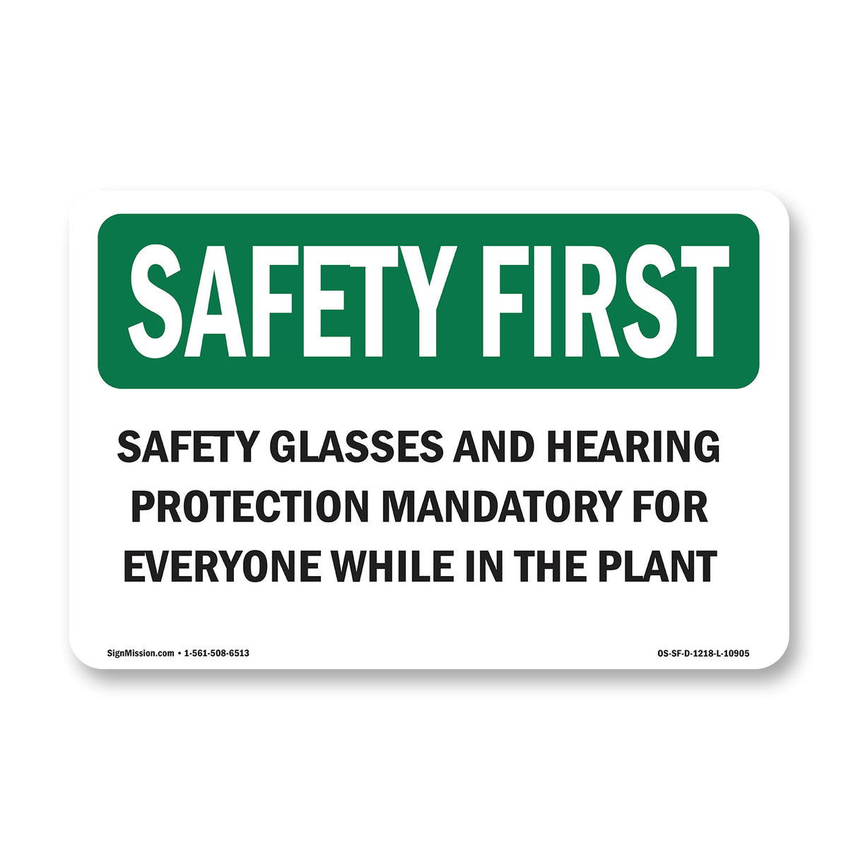 Safety Glasses And Hearing Protection Mandatory
