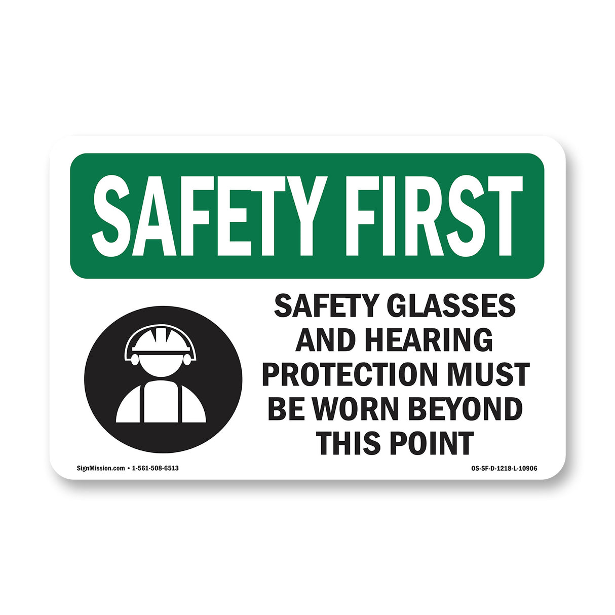 Safety Glasses And Hearing Protection With Symbol