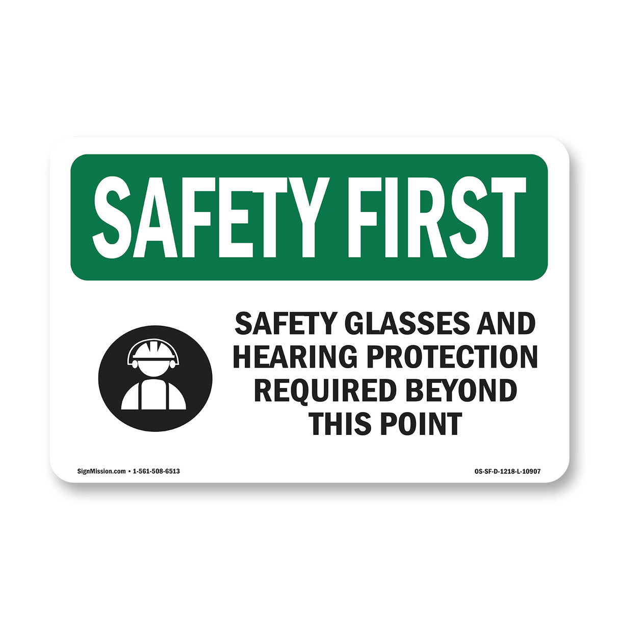 Safety Glasses And Hearing Protection With Symbol