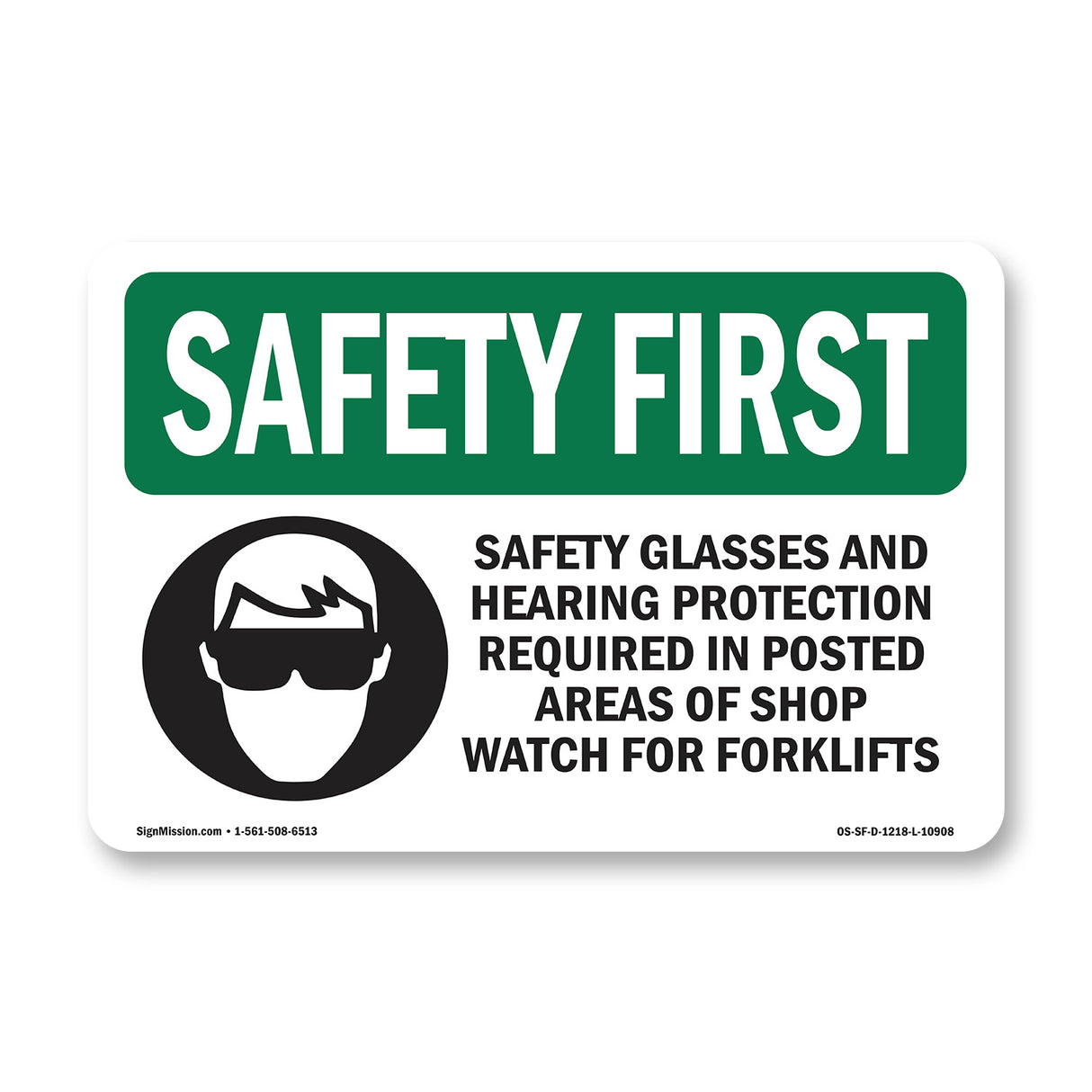 Safety Glasses And Hearing Protection With Symbol