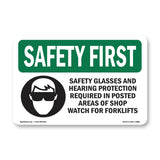Safety Glasses And Hearing Protection With Symbol