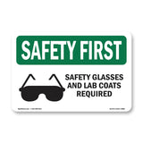 Safety Glasses And Lab Coats Required With Symbol