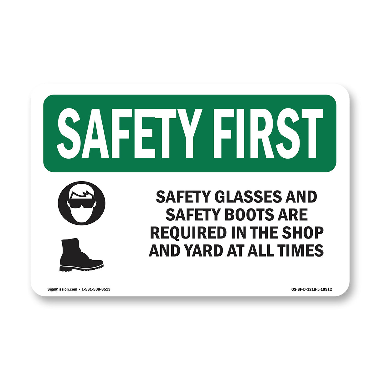 Safety Glasses And Safety Boots With Symbol