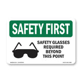 Safety Glasses Required Beyond With Symbol