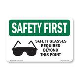 Safety Glasses Required Beyond With Symbol