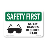 Safety Glasses Required In Lab With Symbol
