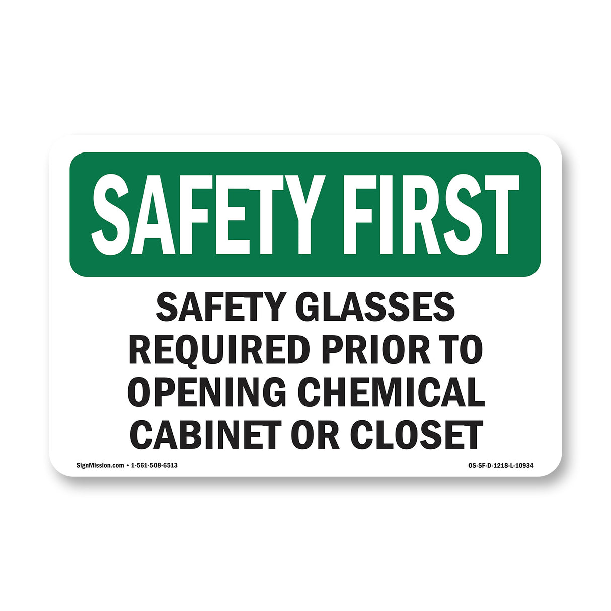 Safety Glasses Required Prior