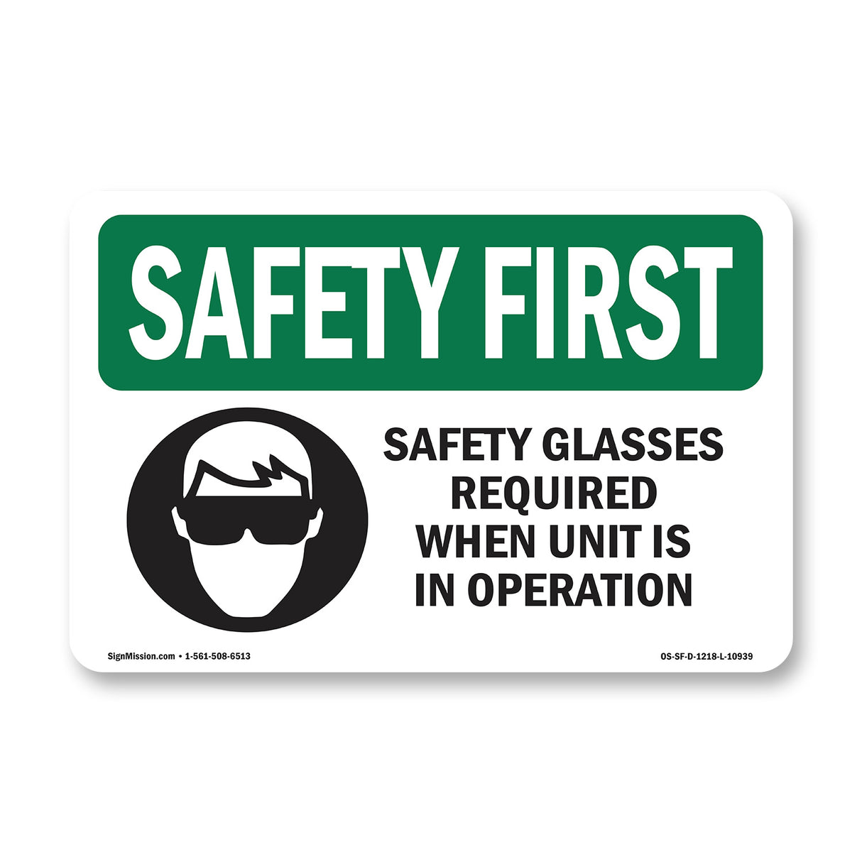 Safety Glasses Required When With Symbol