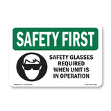 Safety Glasses Required When With Symbol