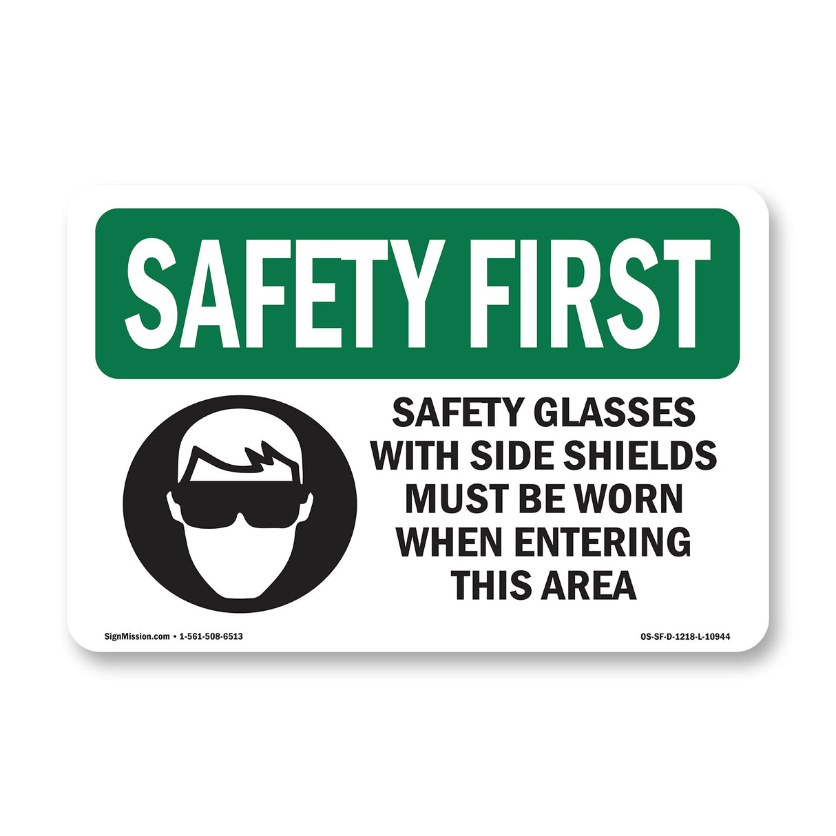 Safety Glasses With Side Shields With Symbol