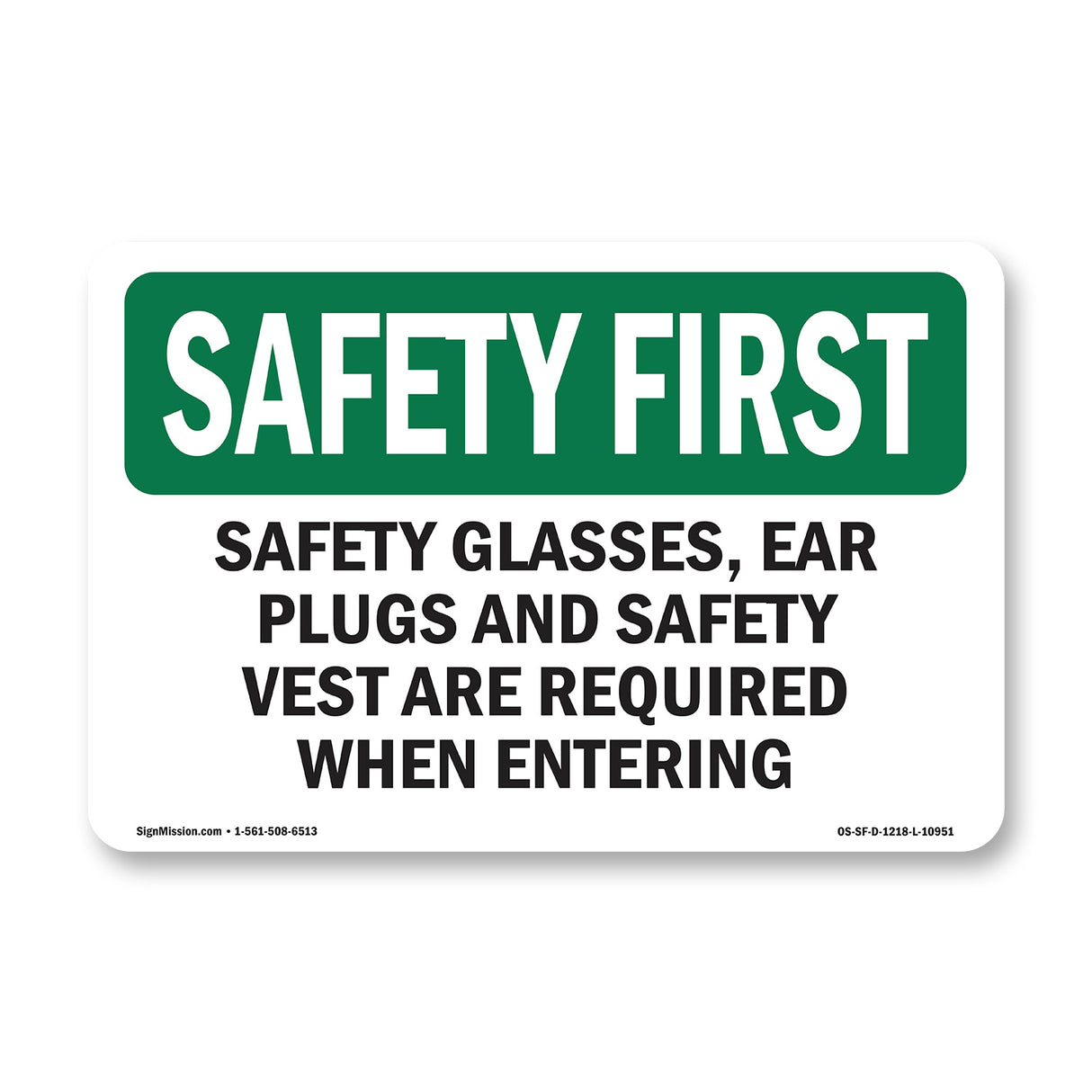 Safety Glasses, Ear Plugs And