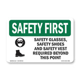 Safety Glasses, Safety Shoes With Symbol