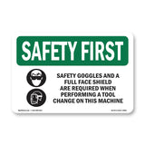 Safety Goggles And A Full Face With Symbol