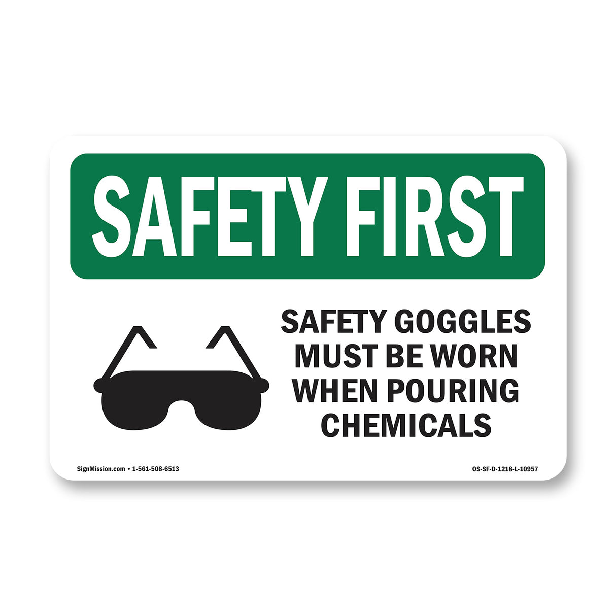Safety Goggles Must Be Worn With Symbol