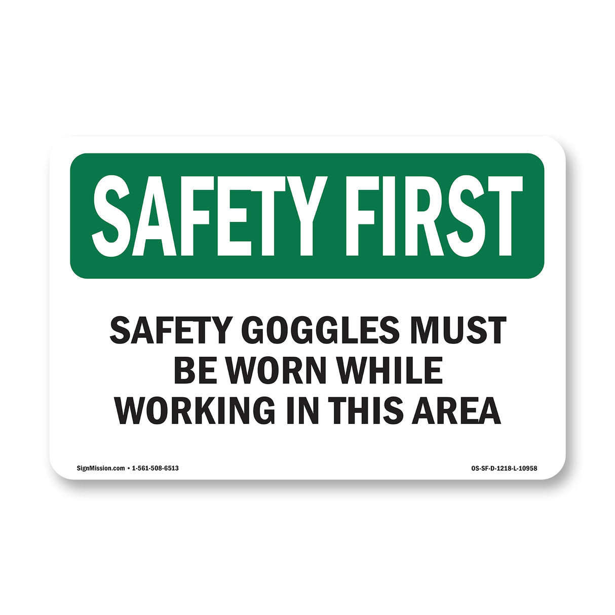 Safety Goggles Must Be Worn While