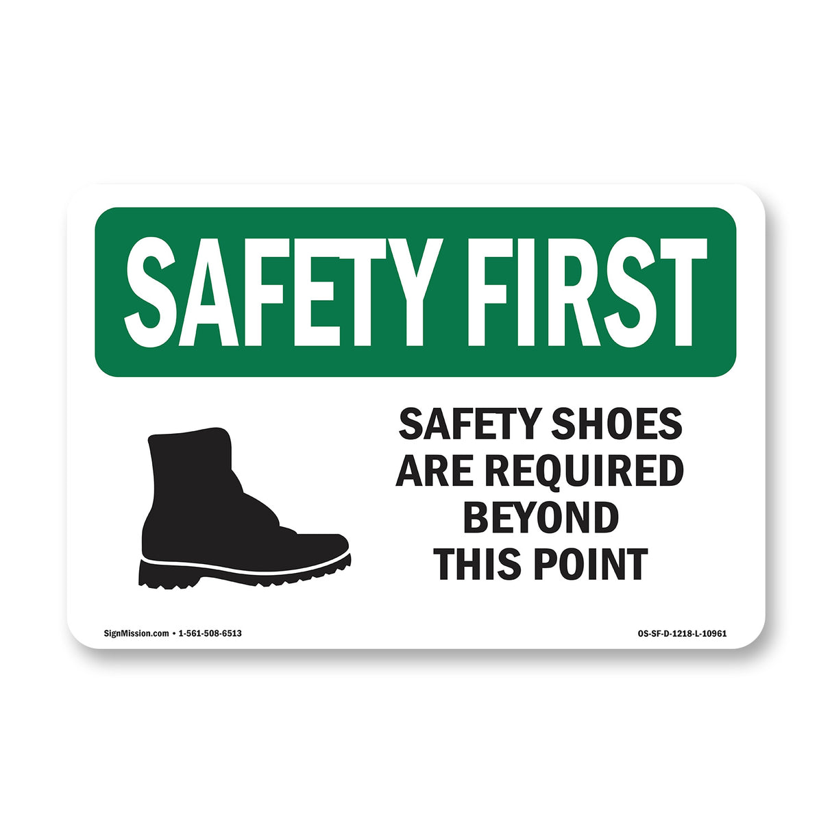 Safety Shoes Are Required Beyond With Symbol