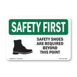 Safety Shoes Are Required Beyond With Symbol