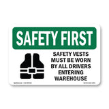 Safety Vests Must Be Worn By With Symbol