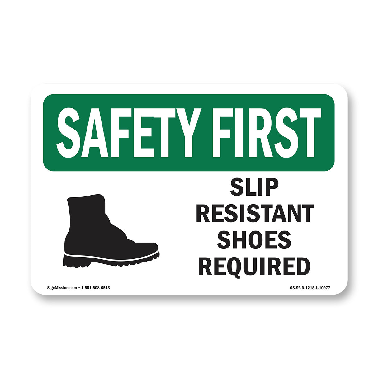 Slip Resistant Shoes Required With Symbol