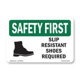 Slip Resistant Shoes Required With Symbol