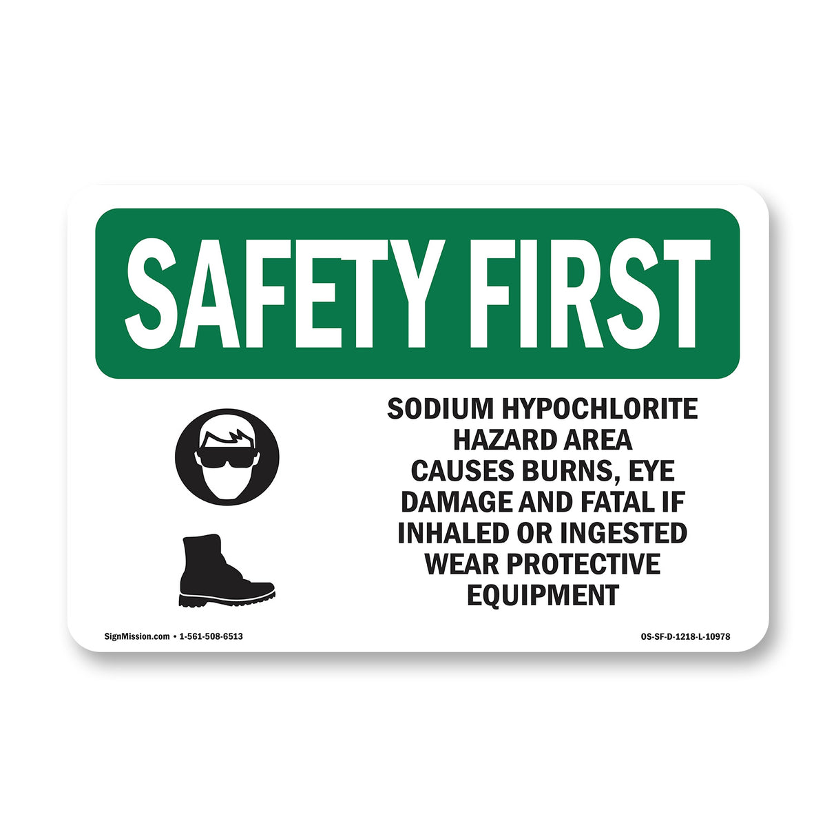 Sodium Hypochlorite Hazard Area With Symbol
