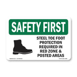 Steel Toe Foot Protection Required With Symbol