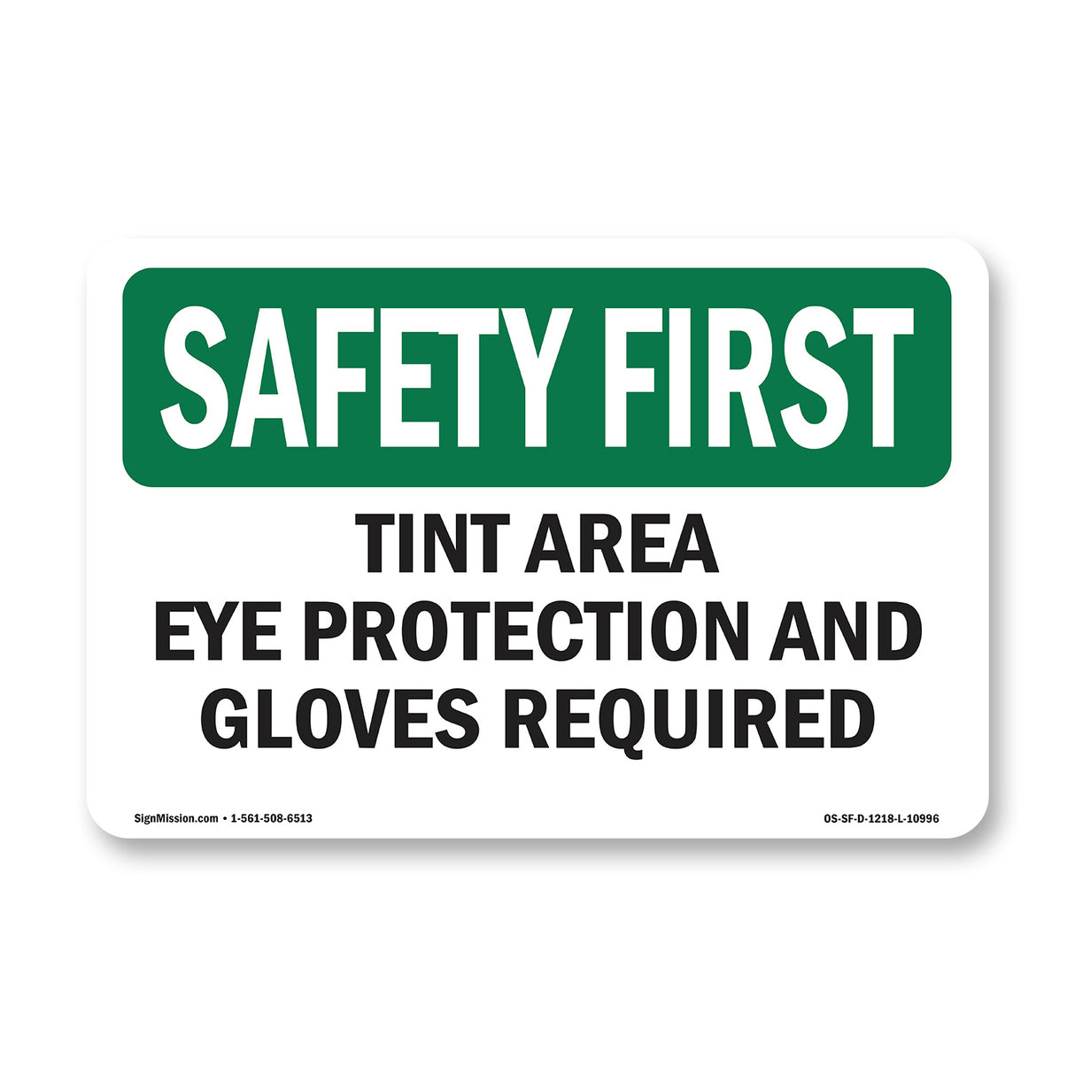 Tint Area Eye Protection And Gloves