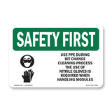 Use PPE During Bit Change Cleaning With Symbol