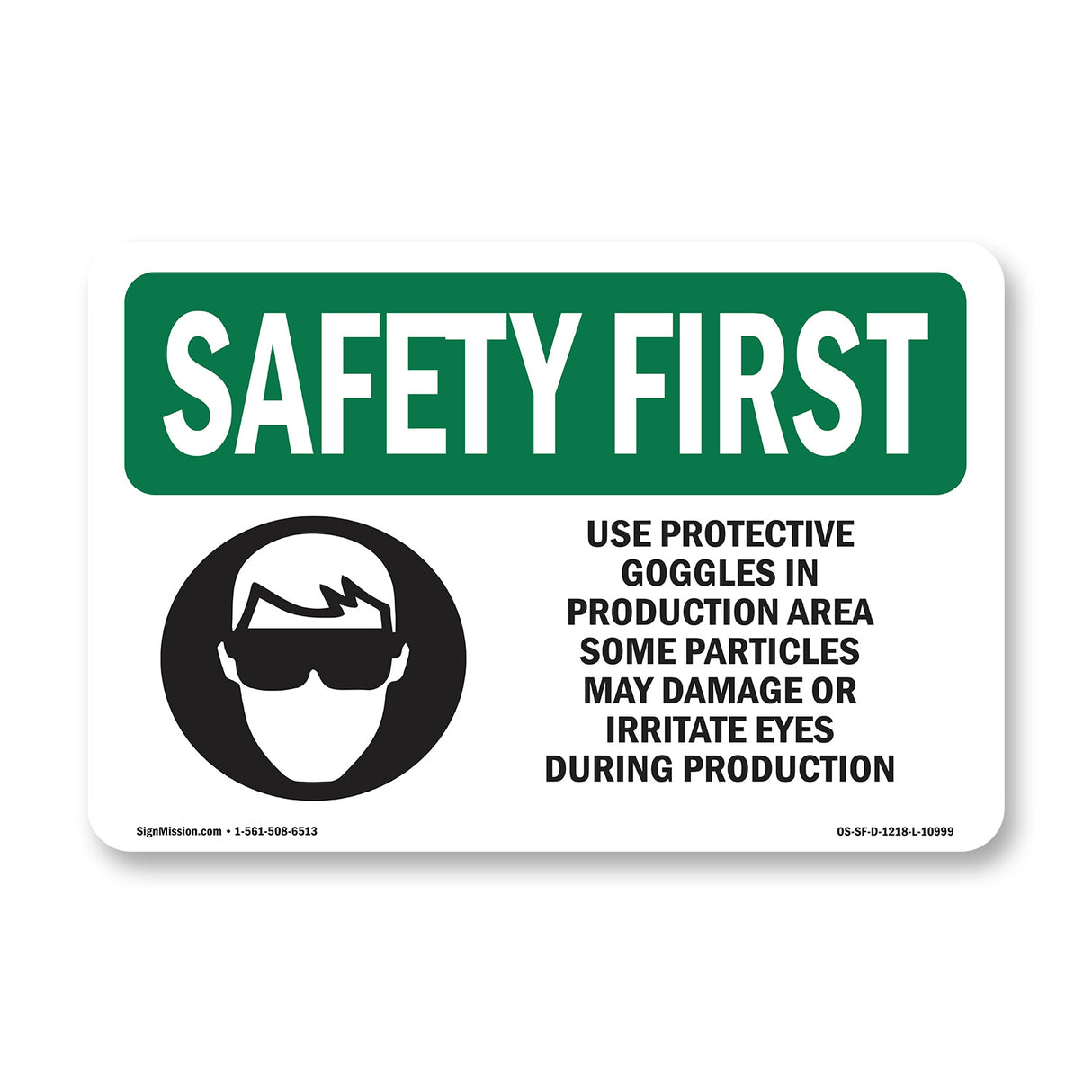 Use Protective Goggles In Production With Symbol
