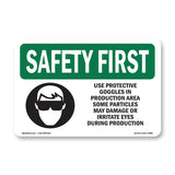 Use Protective Goggles In Production With Symbol