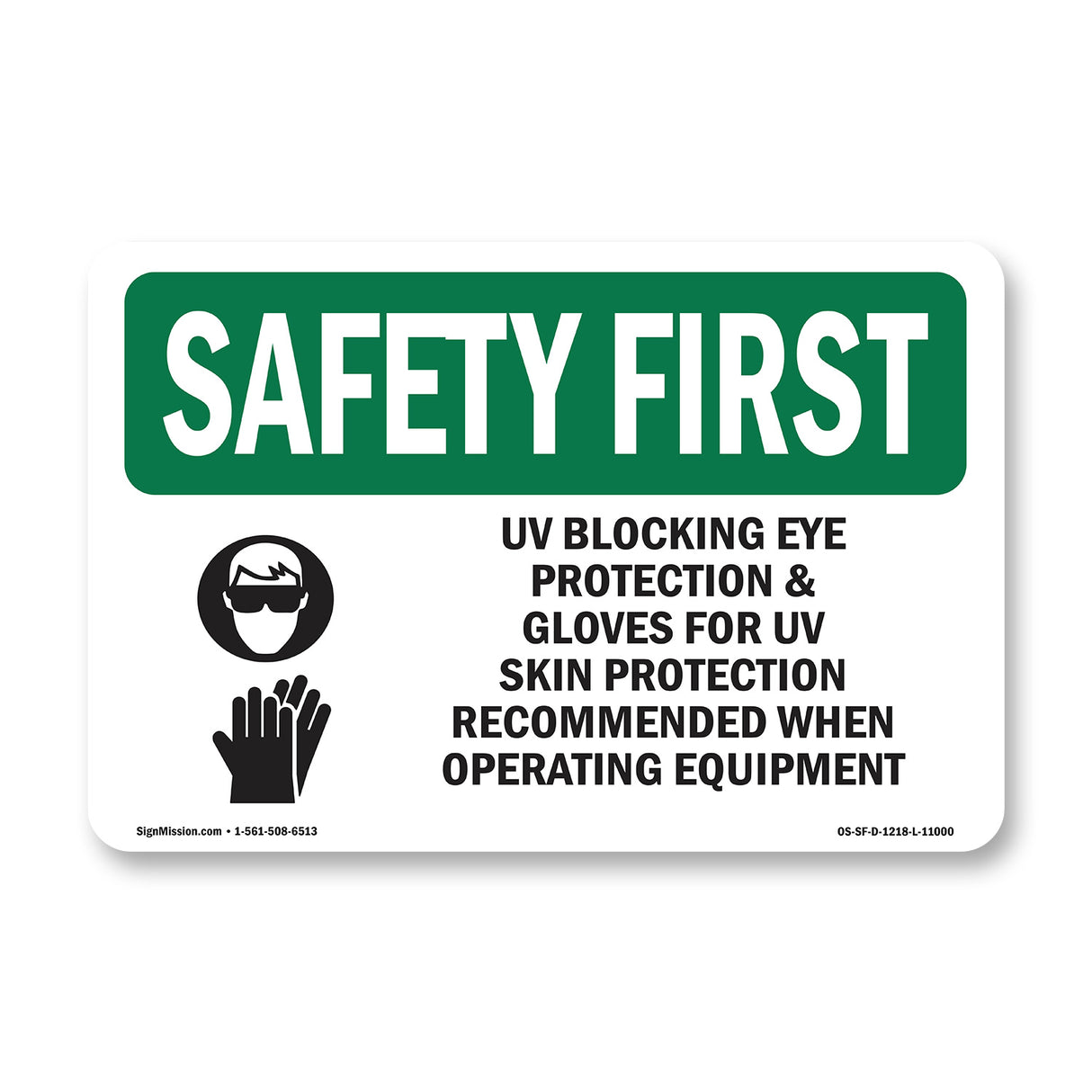 UV Blocking Eye Protection & With Symbol