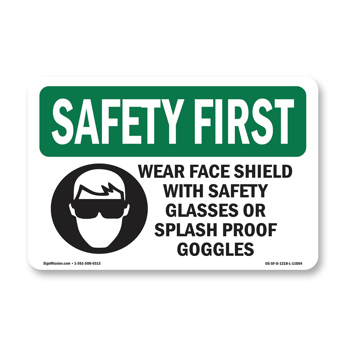 Wear Face Shield With Safety With Symbol