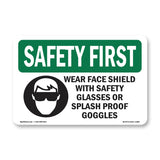 Wear Face Shield With Safety With Symbol